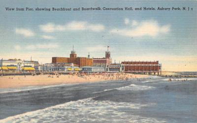 Convention Hall, and Hotels Asbury Park, New Jersey Postcard