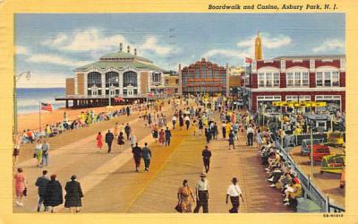 Boardwalk and Casino Asbury Park, New Jersey Postcard