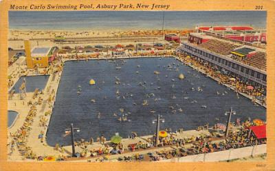 Monte Carlo Swimming Pool Asbury Park, New Jersey Postcard