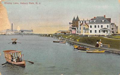 Wesley Lake Asbury Park, New Jersey Postcard
