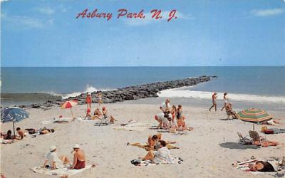 Relaxing on the beach Asbury Park, New Jersey Postcard