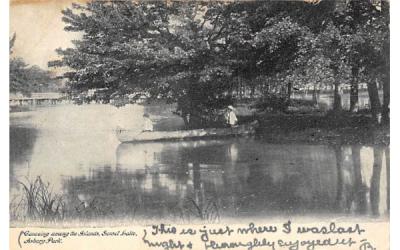 Canoeing among the Islands, Sunset Lake Asbury Park, New Jersey Postcard