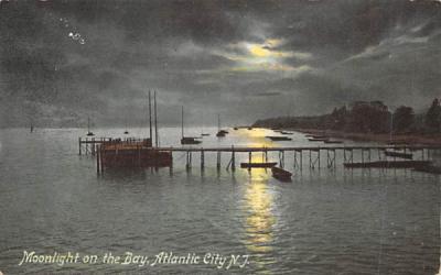 Moonlight on the Bay  Atlantic City, New Jersey Postcard