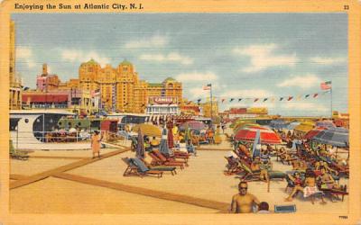 Enjoying the Sun  Atlantic City, New Jersey Postcard