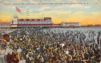 New Steeplechase and Steel Pier Atlantic City, New Jersey Postcard