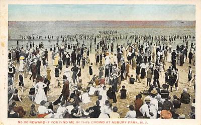 $5.00 Reward If You Find Me In This Crowd  Asbury Park, New Jersey Postcard