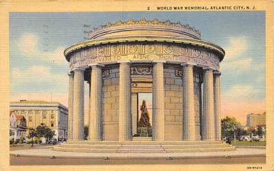 World War Memorial  Atlantic City, New Jersey Postcard
