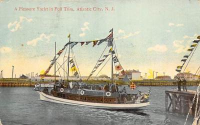 A Pleasure Yacht in Full Trim Atlantic City, New Jersey Postcard