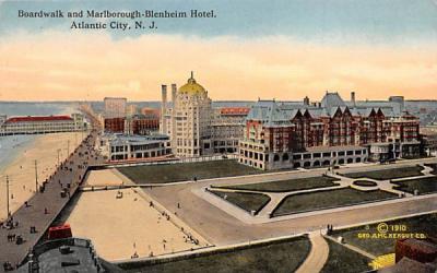 Boardwalk and Marlborough-Blenheim Hotel Atlantic City, New Jersey Postcard