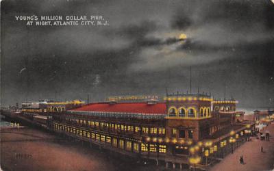 Young's Million Dollar Pier, at Night Atlantic City, New Jersey Postcard
