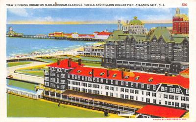 Brighton Marlborough-Claridge Hotels Atlantic City, New Jersey Postcard
