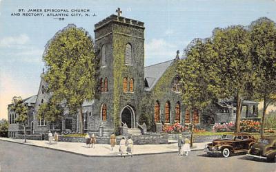 St. James Episcopal Church and Rectory Atlantic City, New Jersey Postcard