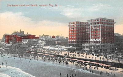 Chalfonte Hotel and Beach Atlantic City, New Jersey Postcard