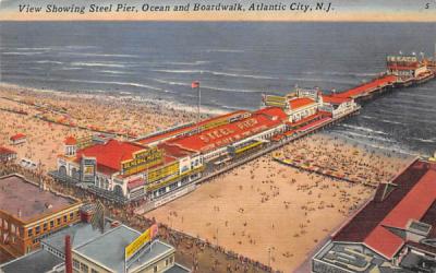 View Showing Steel Pier Atlantic City, New Jersey Postcard