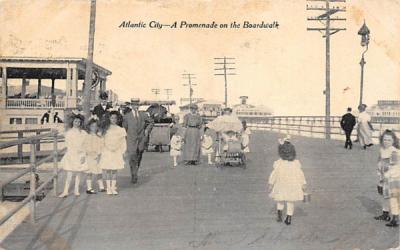 A Promenade on the Boardwalk Atlantic City, New Jersey Postcard