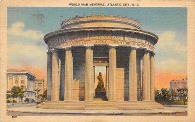 World War Memorial  Atlantic City, New Jersey Postcard