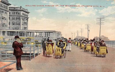 Rolling Chair Parade on the Boardwalk Atlantic City, New Jersey Postcard