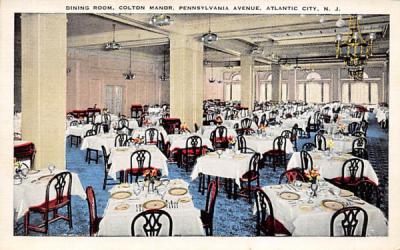 Dining Room, Colton Manor Atlantic City, New Jersey Postcard