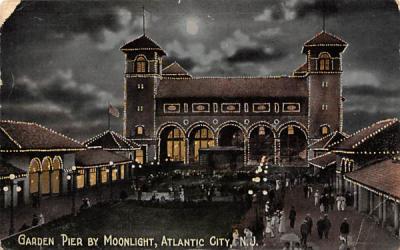 Garden Pier by Moonlight Atlantic City, New Jersey Postcard