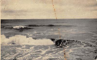 Where the Plunging Surf Rolls In Asbury Park, New Jersey Postcard