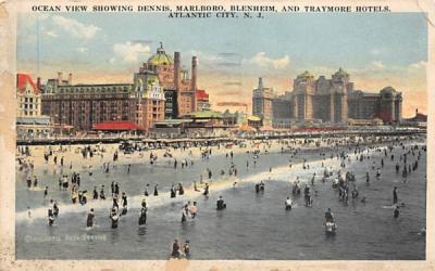 Dennis, Marlboro, Blenheim, and Traymore Hotels Atlantic City, New Jersey Postcard