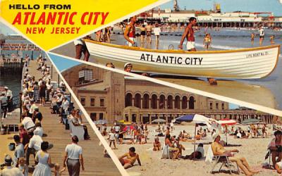 Summer Scene at Atlantic City New Jersey Postcard