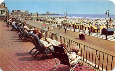 Beach from sundeck of Marlborough-Blenheim Atlantic City, New Jersey Postcard