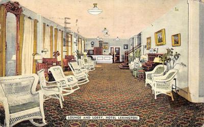 Lounge and Lobby, Hotel Lexington Atlantic City, New Jersey Postcard