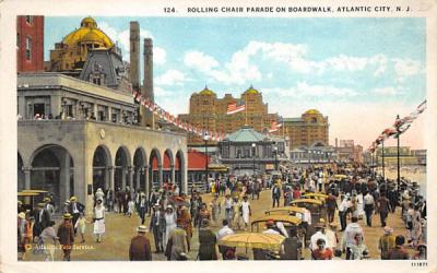 Rolling Chair Parade on the Boardwalk Atlantic City, New Jersey Postcard