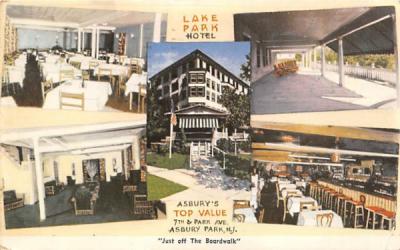 Lake Park Hotel Asbury Park, New Jersey Postcard