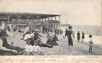 On the Beach  Asbury Park, New Jersey Postcard