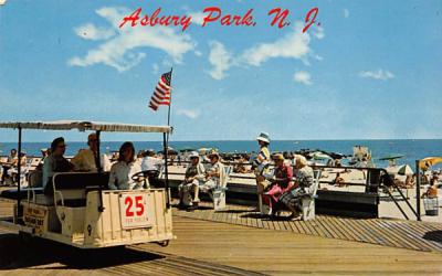 Electric car chair on the famous Boardwalk Asbury Park, New Jersey Postcard