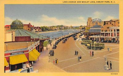 Lake Aveune and Wesley Lake Asbury Park, New Jersey Postcard
