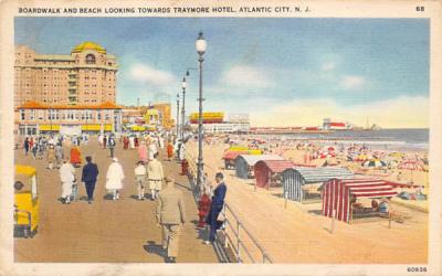 Looking towards Traymore Hotel Atlantic City, New Jersey Postcard