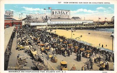 View Showing Sun Deck on Chalfonte Hotel Atlantic City, New Jersey Postcard