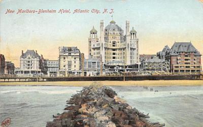 New Marlboro-Blenheim Hotel Atlantic City, New Jersey Postcard