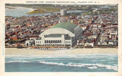 Aeroplane View, Showing Convention Hall Atlantic City, New Jersey Postcard
