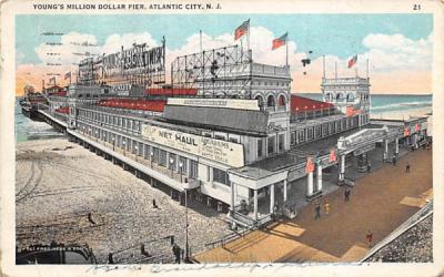 Young's Million Dollar Pier, by Night Atlantic City, New Jersey Postcard