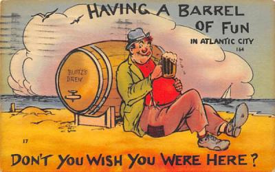 Having a Barrel of Fun in Atlantic City, N. J., USA New Jersey Postcard
