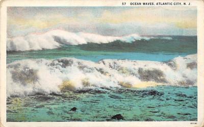 Ocean Waves Atlantic City, New Jersey Postcard