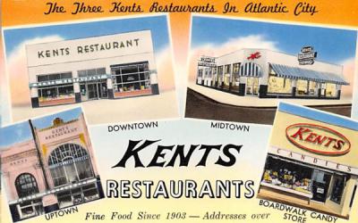 The Three Kents Restaurants in Atlantic City New Jersey Postcard