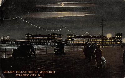Million Dollar Pier by Moonlight Atlantic City, New Jersey Postcard