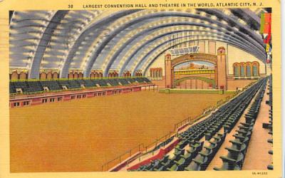Largest Convention Hall and Theatre in the World Atlantic City, New Jersey Postcard