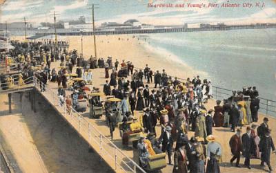 Boardwalk and Young's Pier Atlantic City, New Jersey Postcard