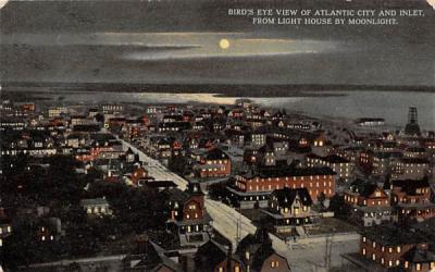 Inlet, from Light House by Moonlight Atlantic City, New Jersey Postcard