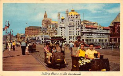 Rolling Chairs on the Boardwalk Atlantic City, New Jersey Postcard