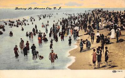 Bathing at Atlantic City, N. J., USA New Jersey Postcard
