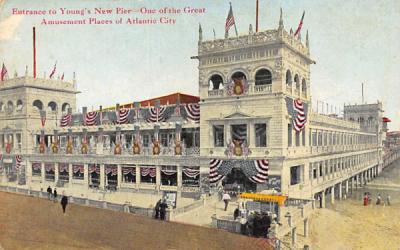 Entrance to Young's New Pier Atlantic City, New Jersey Postcard