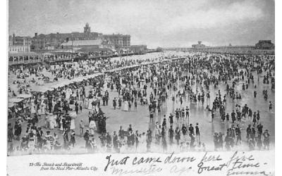 Beach & Boardwalk fromSteel Pier Atlantic City, New Jersey Postcard
