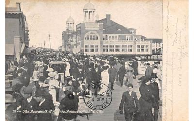 The Boardwalk at Virginia Ave. Atlantic City, New Jersey Postcard